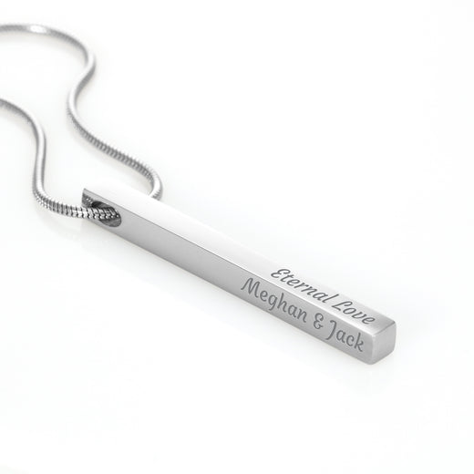 4-Sided Stick Necklace - Engraved