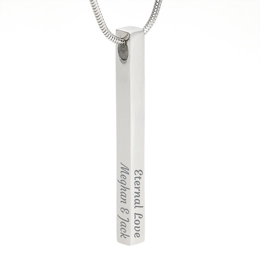 4-Sided Stick Necklace - Engraved