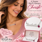 Custom Name Necklace with Birthstone