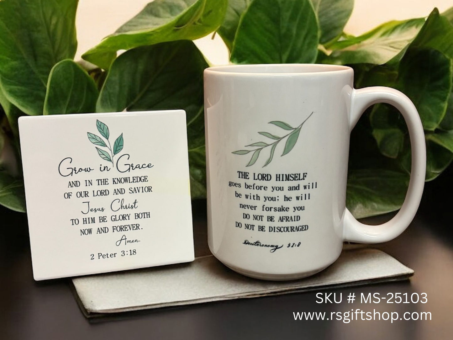 Grow in Grace 15oz Coffee Mug &amp; Coaster Set