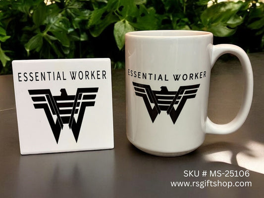 Essential Worker 15oz Coffee Mug & Coaster Set