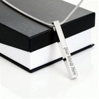 4-Sided Stick Necklace - Engraved