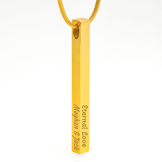 4-Sided Stick Necklace - Engraved