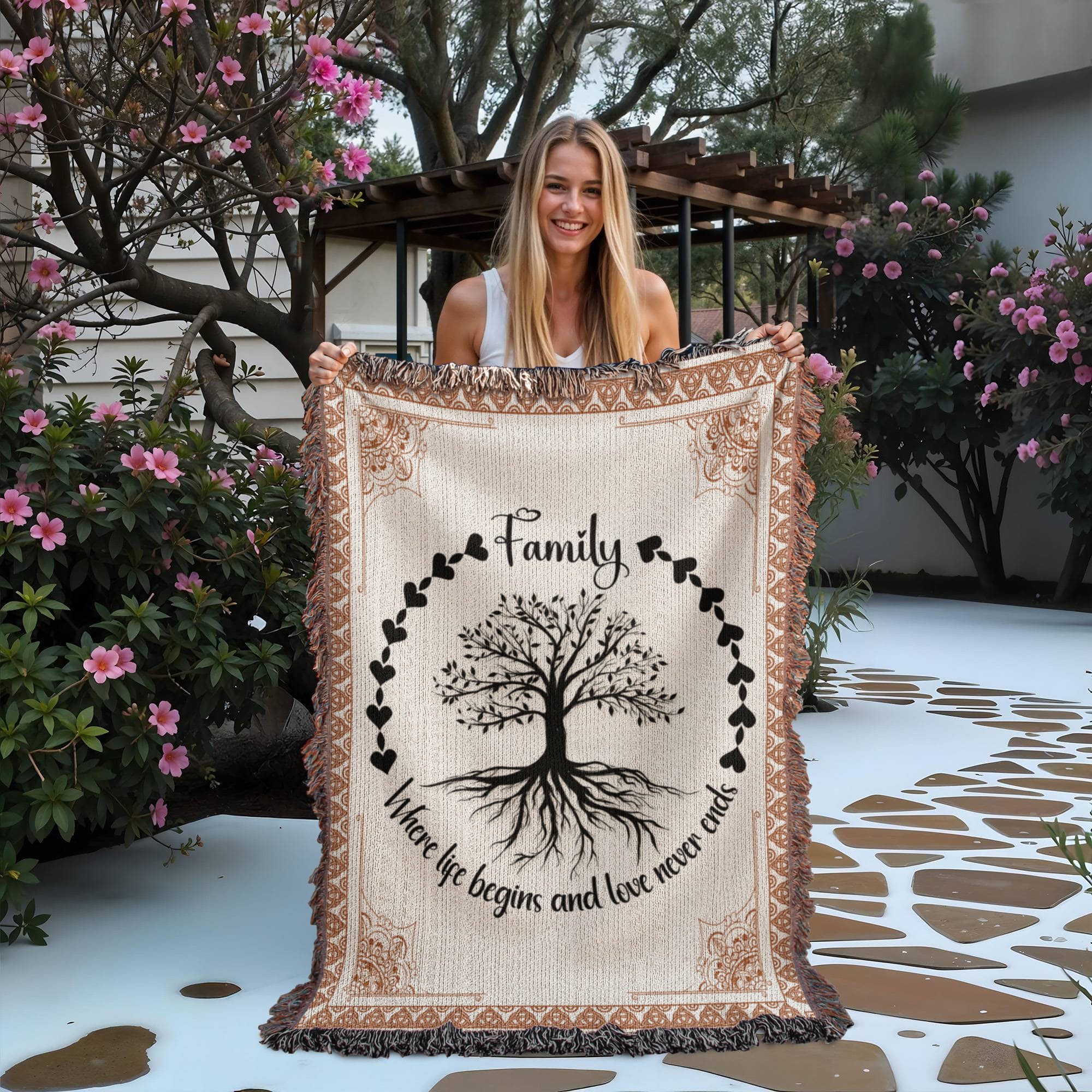 Family Roots, Celtic Tree Woven Blanket