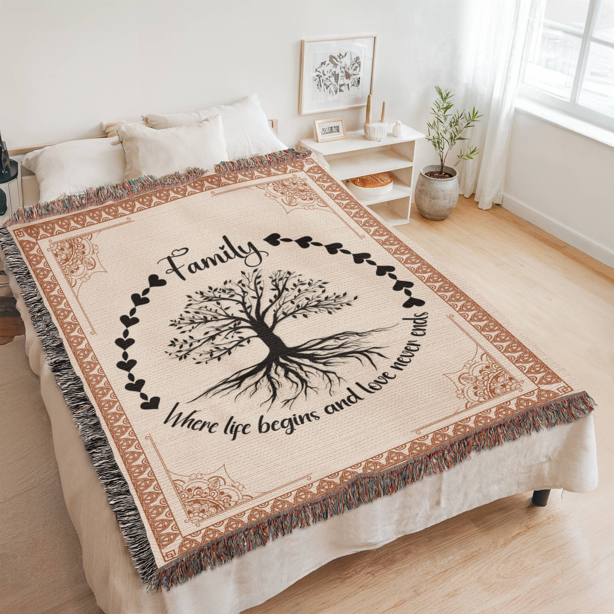 Family Roots, Celtic Tree Woven Blanket